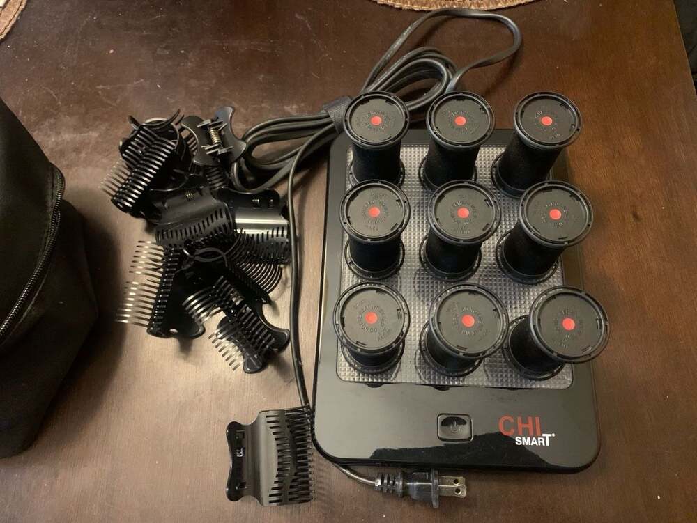CHI Smart Magnify Ceramic Hot Rollers Hair Curlers Set with Travel Case